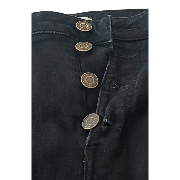 LAUREN CONRAD HI-RISE STRAIGHT LEG JEANS, WOMEN, 16 SKINNY-BLACK, 4 FRONT BUTTON - Picture 4 of 12